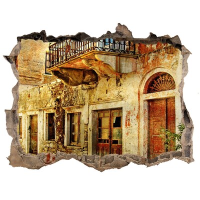 Fototapeta dziura na ścianę 3d Uliczki w Grecji