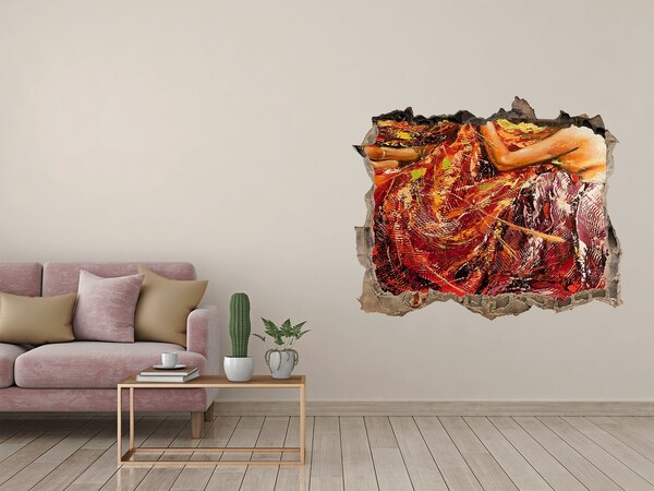 Dziura 3d fototapeta naklejka Śpiąca kobieta