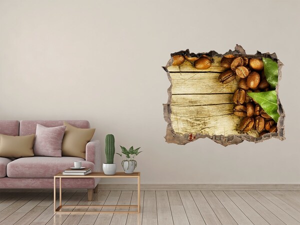 Naklejka 3D dziura Kawa w betonowej dziurze