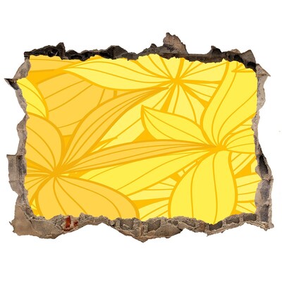 Naklejka 3D dziura na ścianę Kwiatowy motyw w dziurze w ścianie