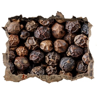 Naklejka 3D dziura na ścianę Złota przyprawa w dziurze ściany