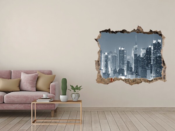 Fototapeta dziura na ścianę 3d Manhattan Nowy Jork