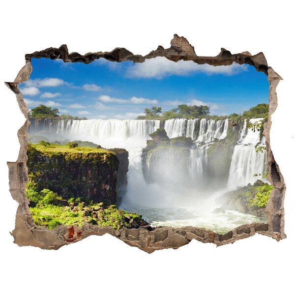 Dziura 3d w ścianie naklejka Wodospady Iguazu