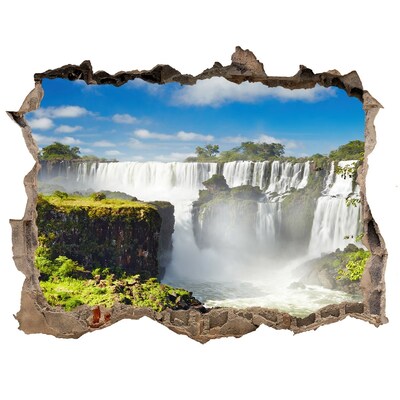 Dziura 3d w ścianie naklejka Wodospady Iguazu