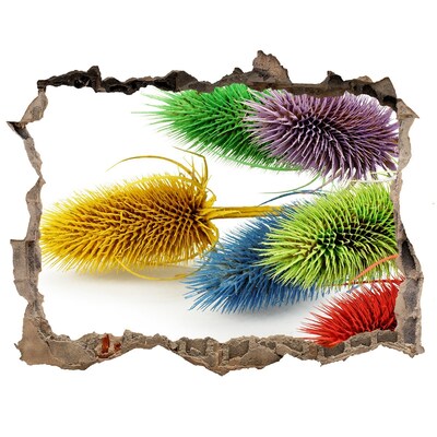 Samoprzylepna dziura naklejka beton Kwiatowa eksplozja w betonie