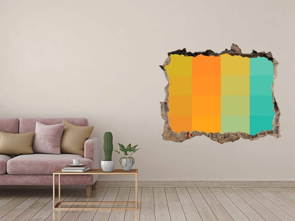 Fototapeta dziura na ścianę Kolorowe kwadraty