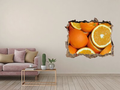 Naklejka 3D dziura Połówki pomarańczy
