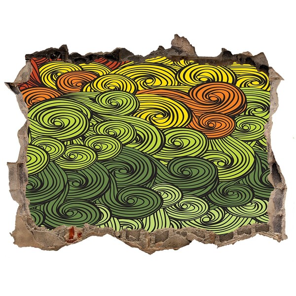 Dziura 3d fototapeta ścienna Kolorowe wiry na ścianie