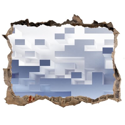 Dziura 3d fototapeta naklejka Abstrakcyjna przestrzeń w niebieskich odcieniach