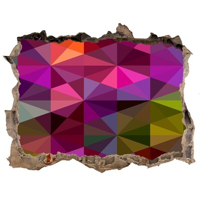 Dziura 3d fototapeta naklejka Kolorowy Witraż w Dziurze w Ścianie