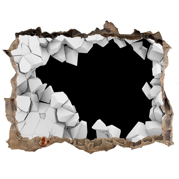 Dziura 3d fototapeta naklejka Złamana ściana z widokiem na pustkę