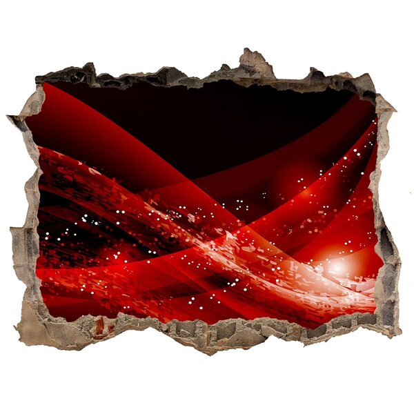 Dziura 3d fototapeta naklejka Czerwony wir w betonie