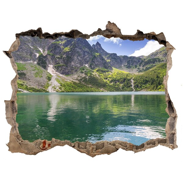 Dziura 3d w ścianie naklejka Morskie oko Tatry