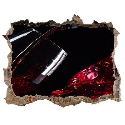 Naklejka 3D dziura na ścianę Czerwone wino