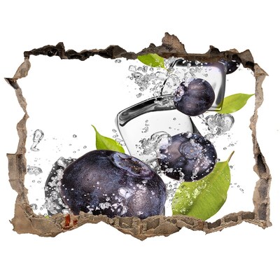 Naklejka 3D dziura na ścianę Owocowy wodospad z lodem