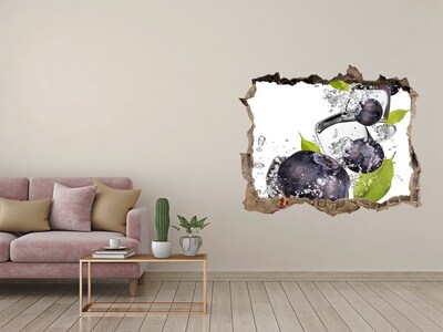 Naklejka 3D dziura na ścianę Owocowy wodospad z lodem