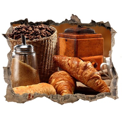 Naklejka 3D dziura okleina beton Kawiarniana uczta