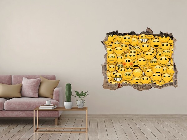 Foto zdjęcie dziura na ścianę Emotikony