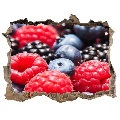 Naklejka 3D dziura na ścianę Owocowa eksplozja