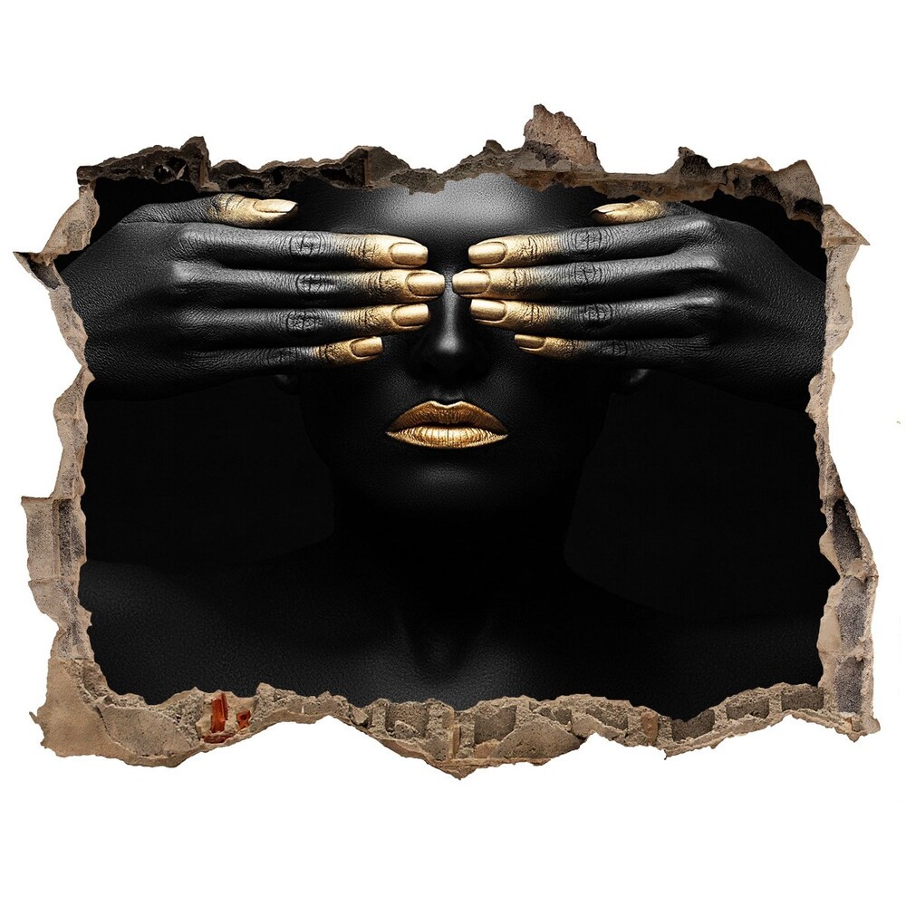 Fototapeta dziura na ścianę Kobieta w czerni