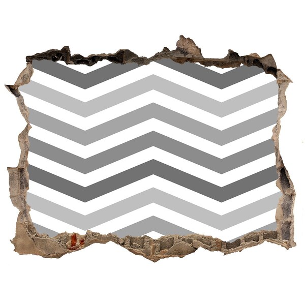 Dziura 3d fototapeta naklejka Złamana ściana z wzorem chevron