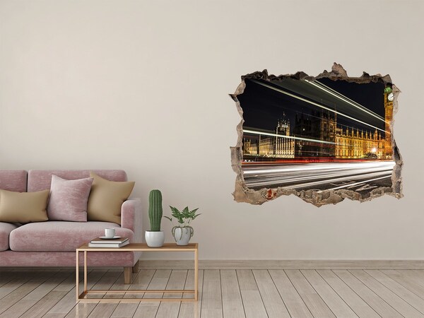 Fototapeta dziura na ścianę 3d Zabytki Londynu w nocy