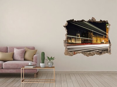 Fototapeta dziura na ścianę 3d Zabytki Londynu w nocy