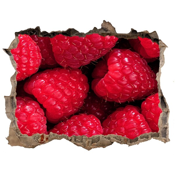 Naklejka 3D dziura na ścianę Maliny w betonie