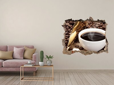 Naklejka 3D dziura okleina Filiżanka kawy
