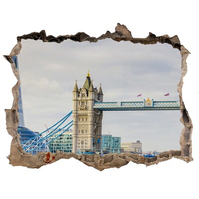 Fototapeta dziura na ścianę 3d Tamiza Londyn