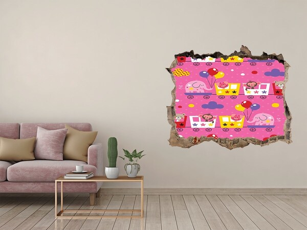 Samoprzylepna naklejka Kolorowy pociąg z balonami