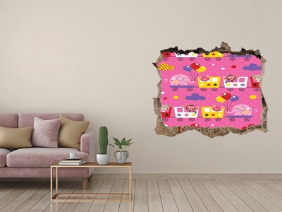 Samoprzylepna naklejka Kolorowy pociąg z balonami