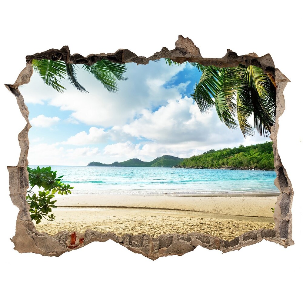naklejka fototapeta 3D widok Palmy na plaży
