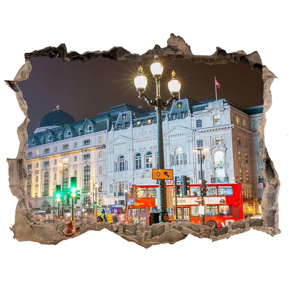 Fototapeta dziura na ścianę 3d Londyn nocą