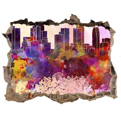 Fototapeta dziura na ścianę 3d Los Angeles kolory