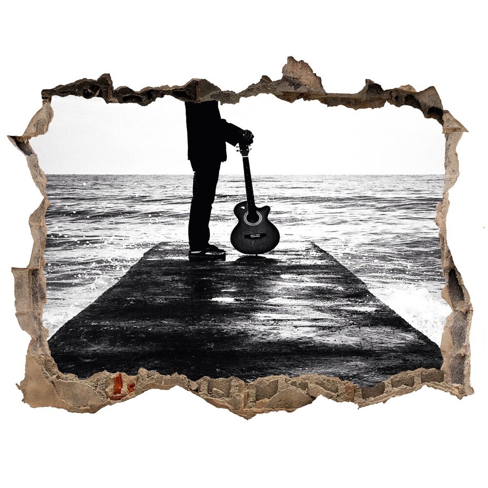 Fototapeta dziura na ścianę Gitarzysta na molo