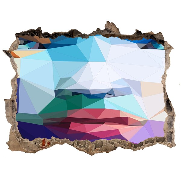 Dziura 3d fototapeta naklejka Krajobraz w kolorach geometrii