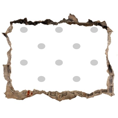 Fotoobraz dziura na ścianę Zniszczona ściana z kropkami