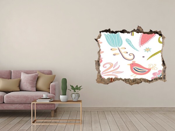 Dziura 3d fototapeta naklejka Kolorowy świat za dziurą