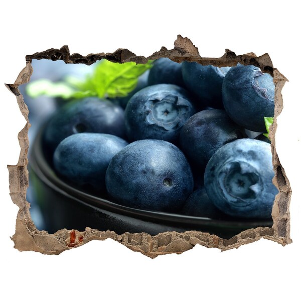 Naklejka 3D dziura okleina beton Jagody w dziurze w ścianie