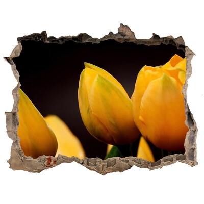 Samoprzylepna dziura naklejka Żółte tulipany