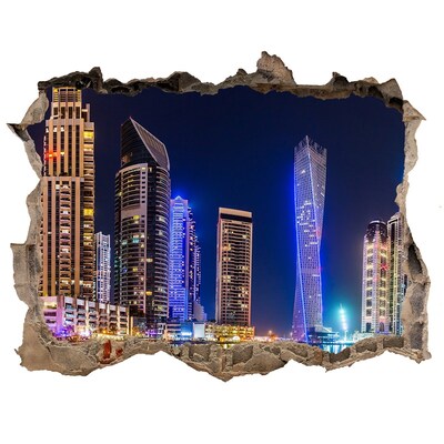 naklejka fototapeta 3D widok Dubaj nocą