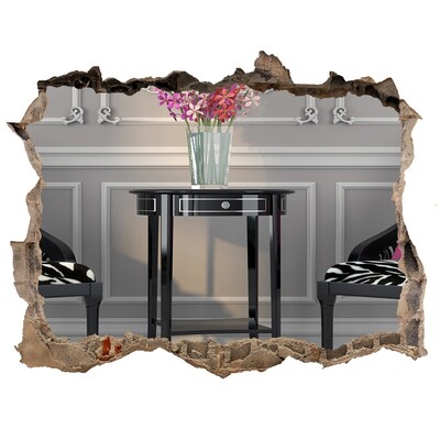 Fototapeta dziura na ścianę Złoty stół w eleganckim wnętrzu