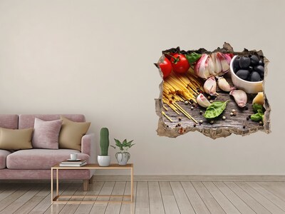 Naklejka 3D dziura na ścianę Włoskie jedzenie