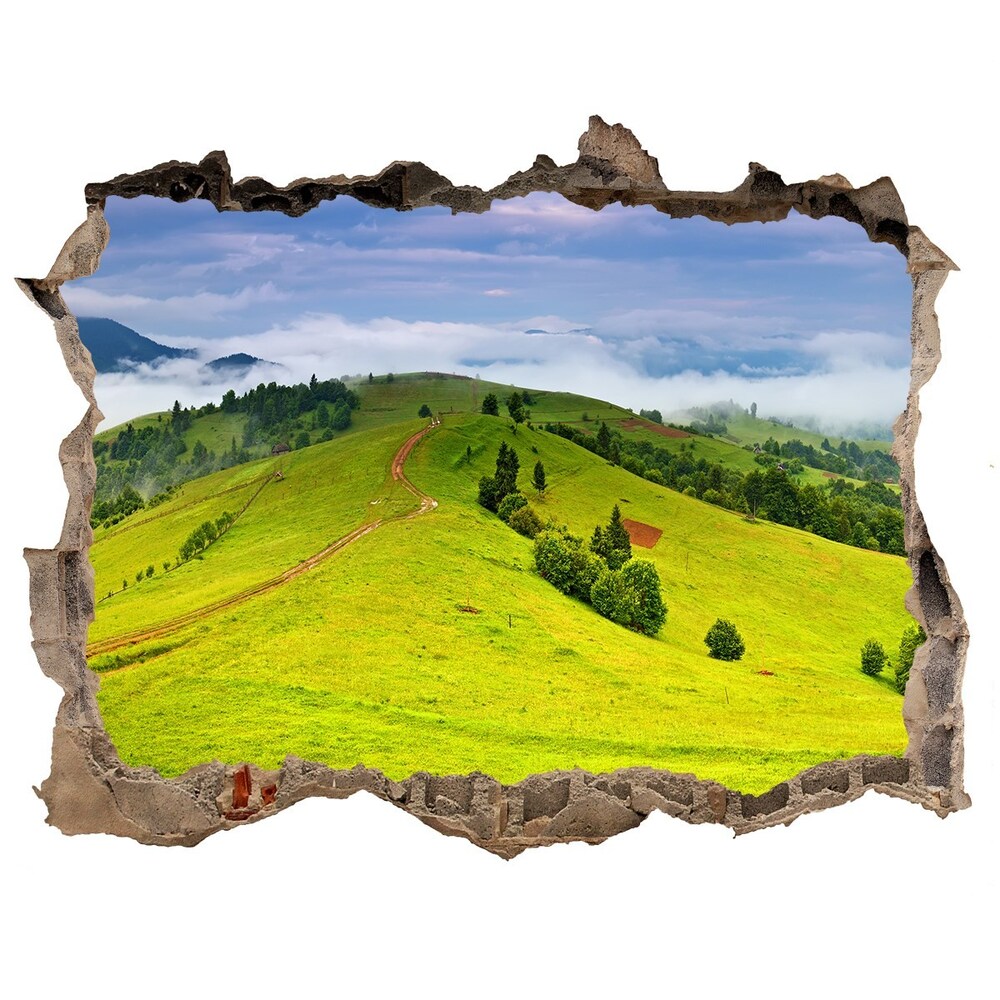 naklejka fototapeta 3D widok Zielone wzgórza