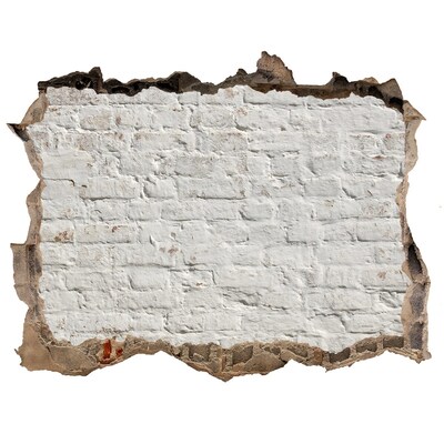 Fotoobraz dziura na ścianę Uszkodzona ściana z cegłami