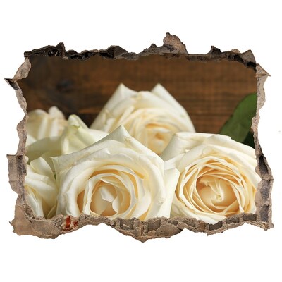 Samoprzylepna dziura naklejka Białe róże