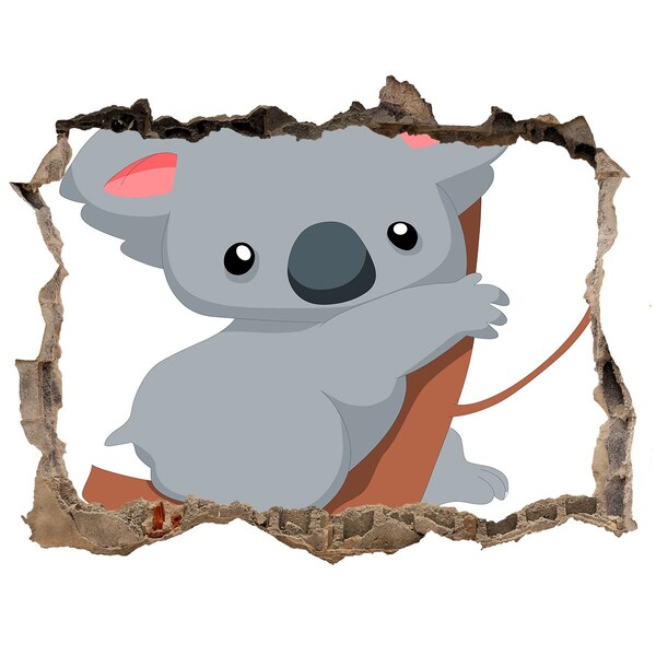 Dziura 3d fototapeta naklejka Koala na drzewie