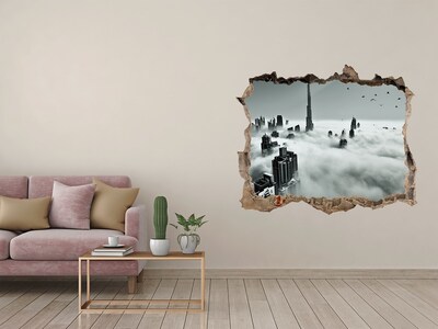 Fototapeta dziura na ścianę 3d Mgła nad Dubajem