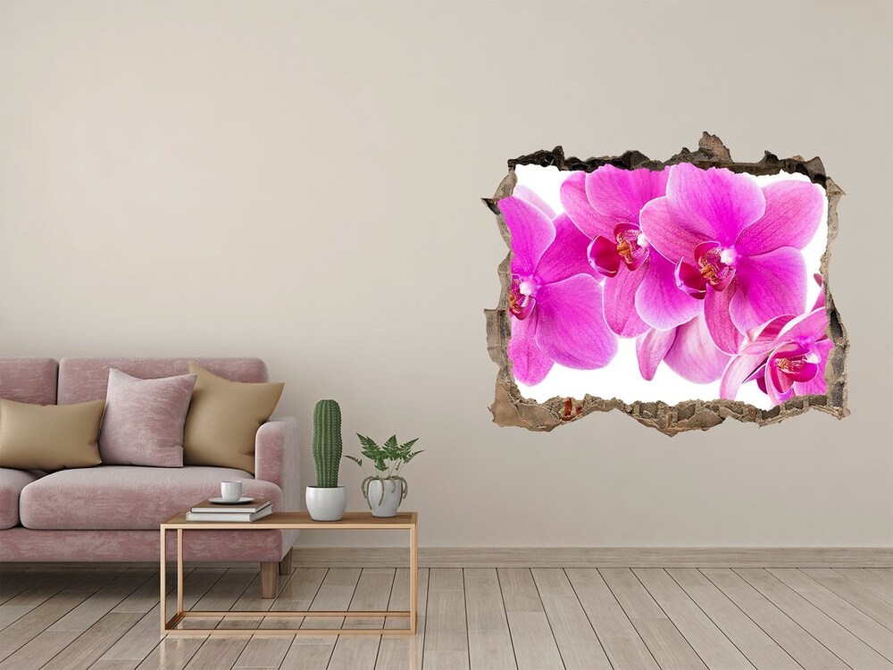 Samoprzylepna dziura naklejka Różowa orchidea